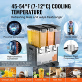 Commercial Beverage Dispenser 3 Tank 10L Cold Juice and Ice Drink Dispenser
